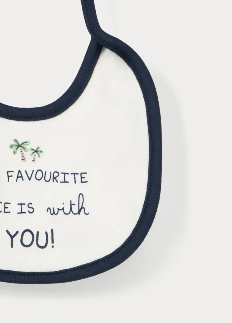 Bavaglini In Interlock Di Puro Cotone Neonato, Neonata, Blu scuro, U miniatura 2