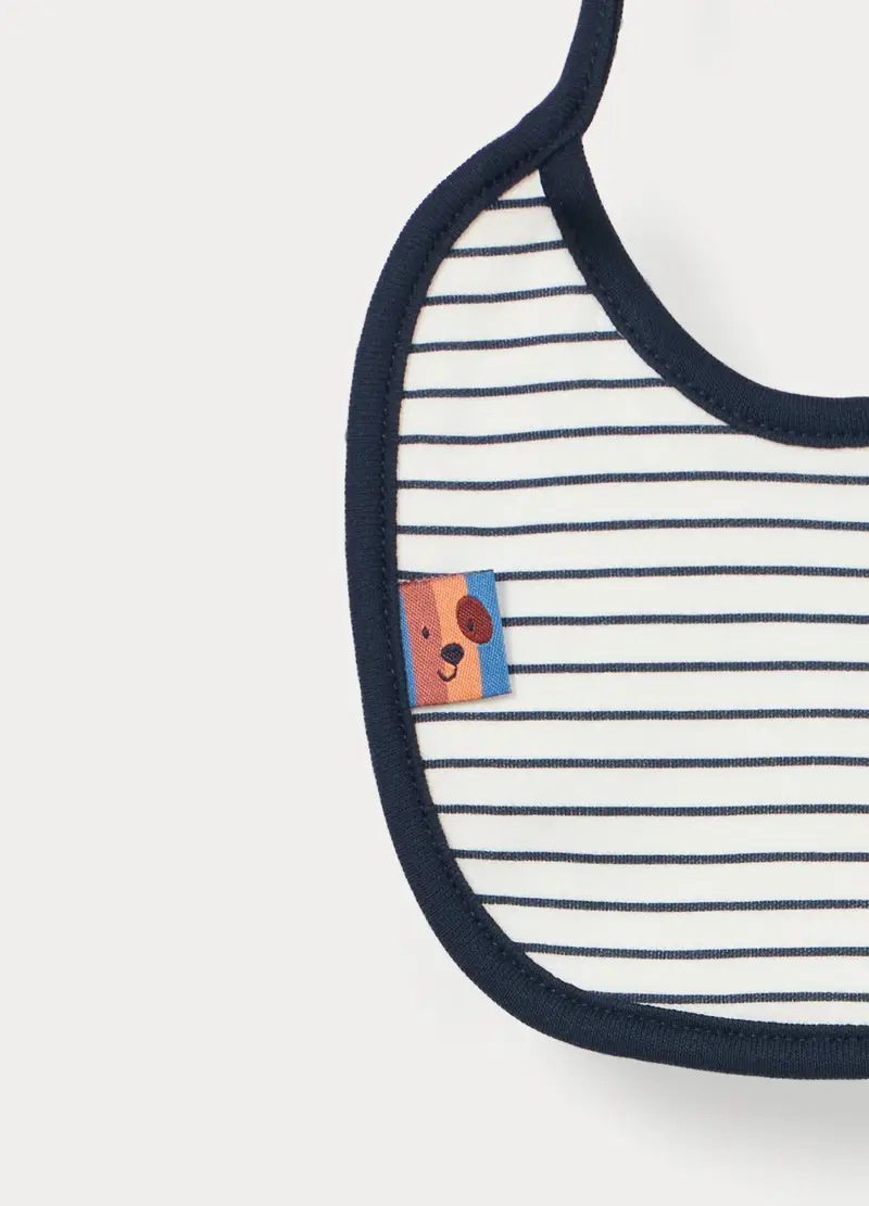 Bavaglini In Interlock Di Puro Cotone Neonato, Neonata, Blu scuro, U miniatura 3