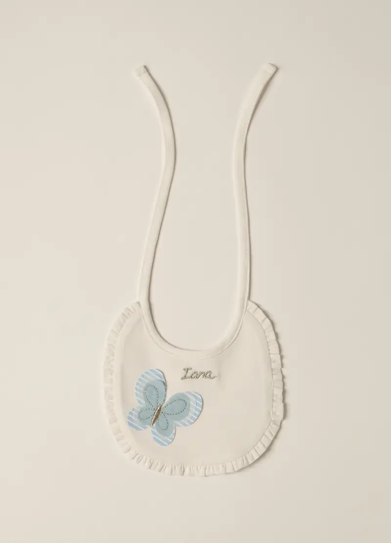 Blukids, Bavaglino In Cotone Stretch Iana Neonata, Bianco gesso, Taglia: T.U