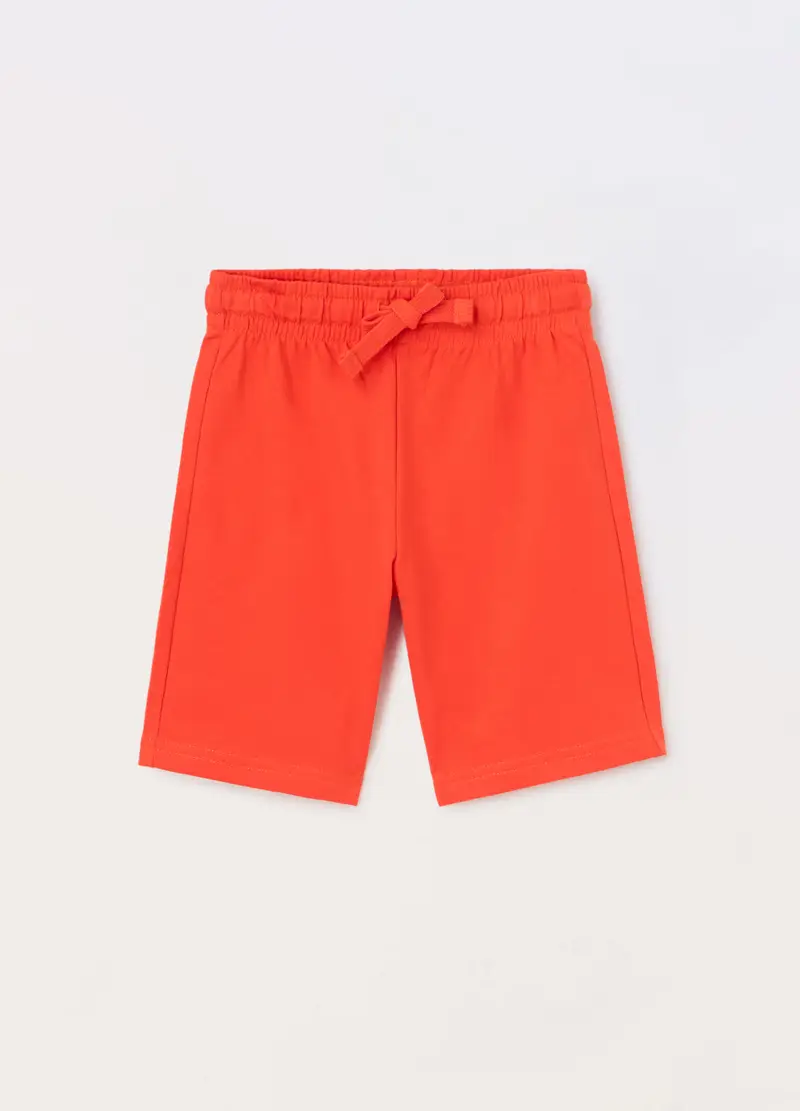 Bermuda In French Terry Di Puro Cotone Bambino, Arancione scuro