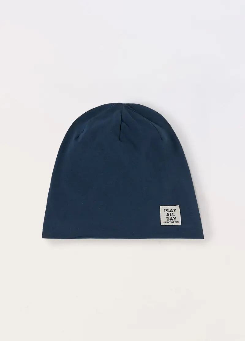 Berrettino In Cotone Stretch Neonato, Blu