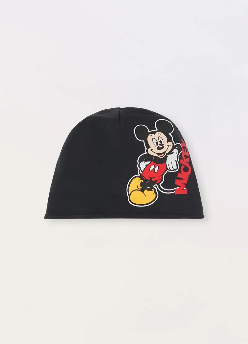 Berrettino Mickey Mouse In French Terry Stretch Neonato, Grigio antracite