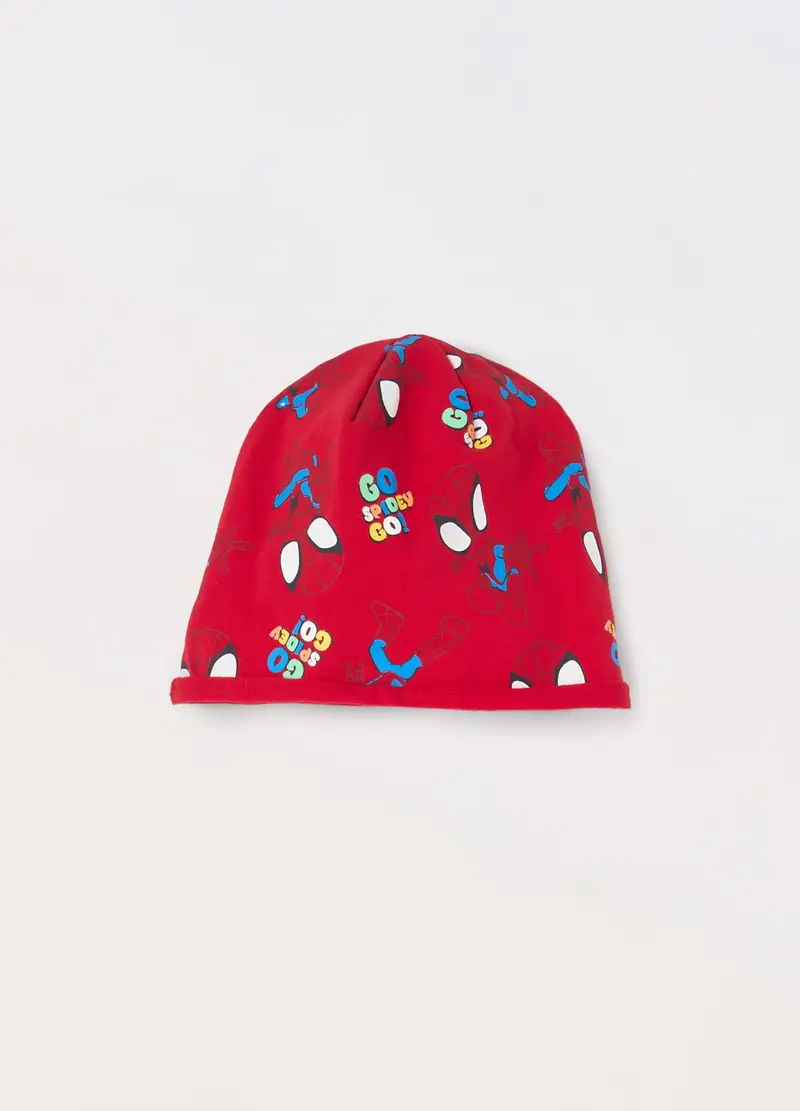 Berrettino Spidey In French Terry Stretch Neonato, Rosso