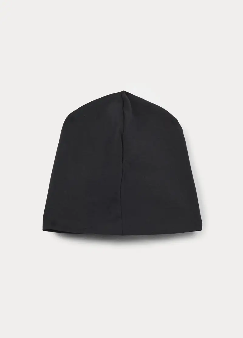 Berretto Con Stampa In French Terry Stretch, Bambino, Nero miniatura 2