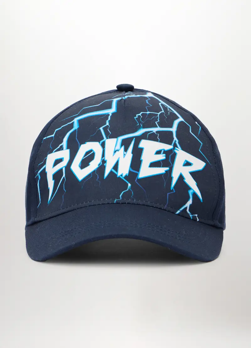 Berretto Da Baseball In Puro Cotone, Bambino, Blu scuro