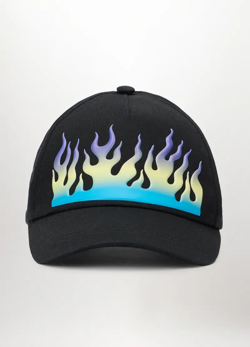 Berretto Da Baseball In Puro Cotone, Bambino, Nero