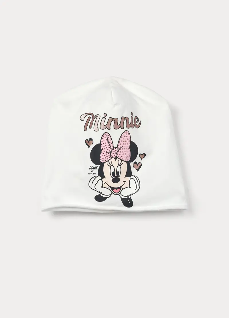 Berretto Disney In French Terry Di Cotone Stretch, Bambina, Bianco panna