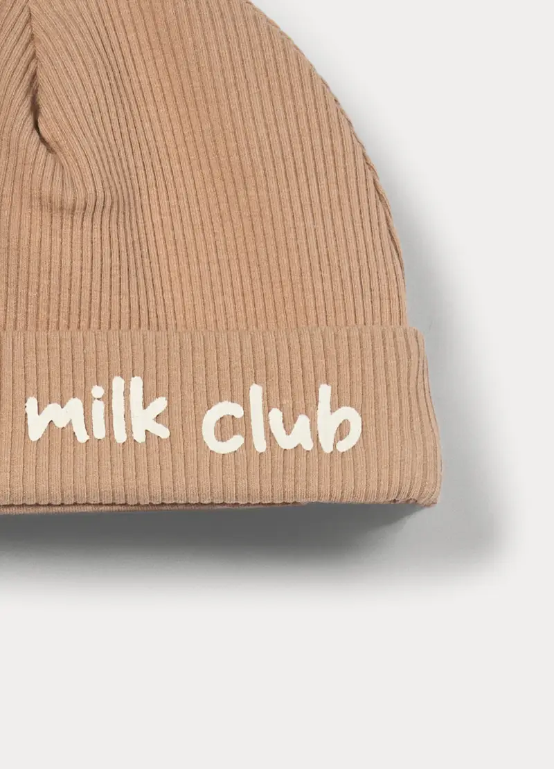 Berretto In Costina Di Cotone Stretch, Unisex, Marrone chiaro, U miniatura 3