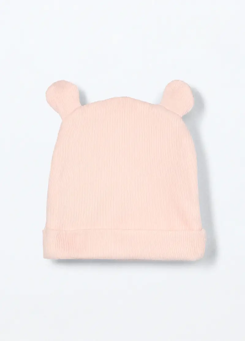 Berretto In Costina Misto Cotone Neonato, Neonata, Rosa chiaro miniatura 2