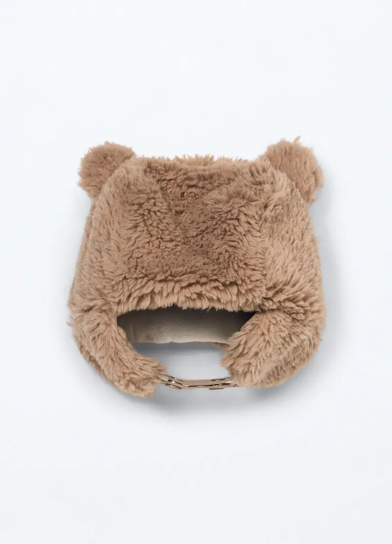 Berretto In Eco Fur Neonato, Marrone chiaro miniatura 2