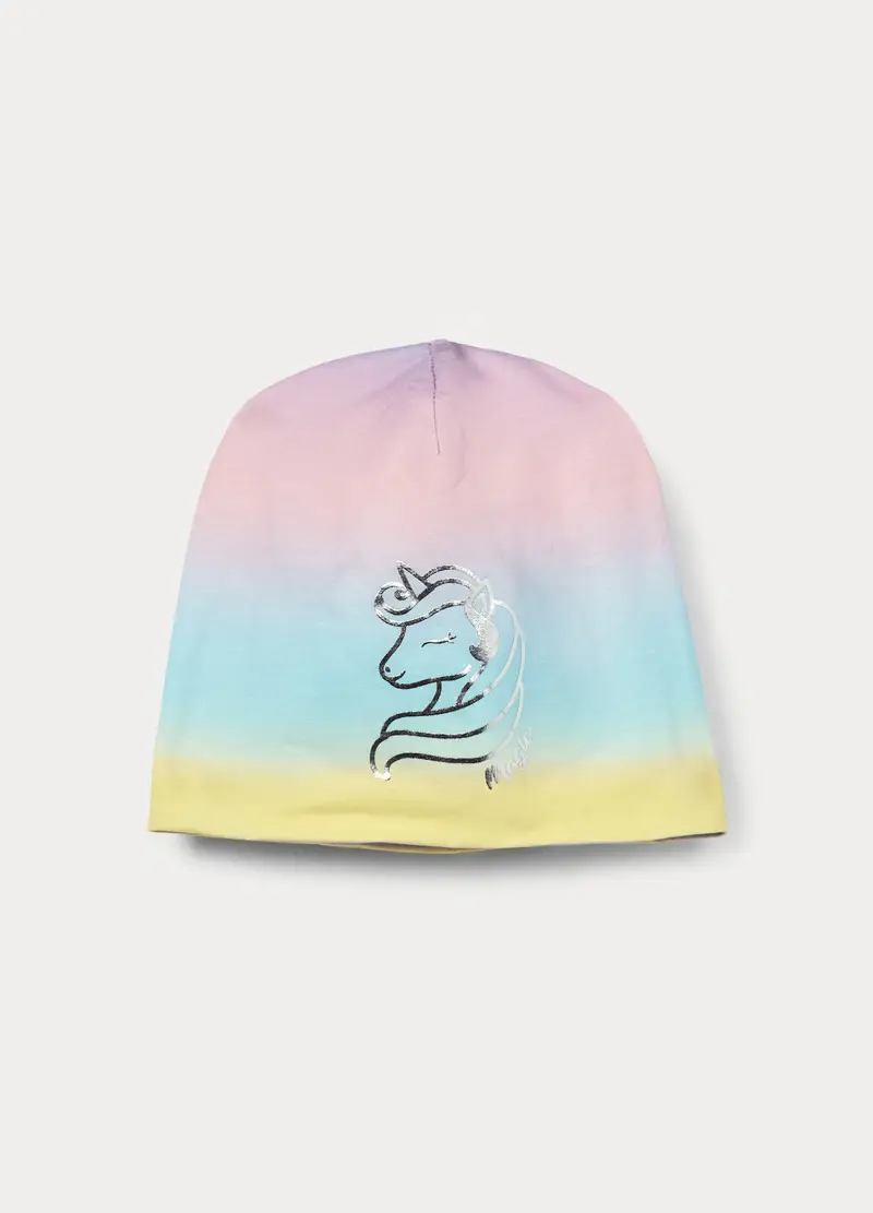 Berretto In French Terry Di Cotone Stretch, Bambina, Rosa chiaro