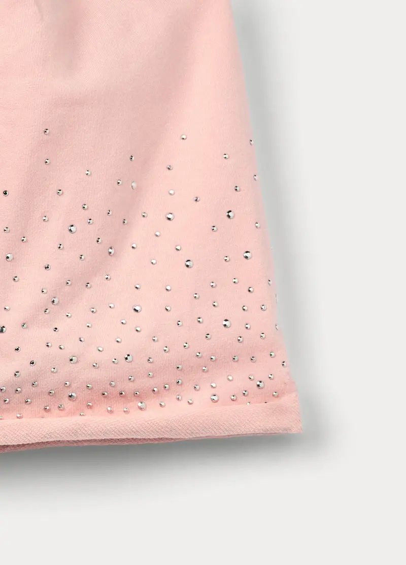 Berretto In French Terry Di Cotone Stretch, Bambina, Rosa chiaro miniatura 3