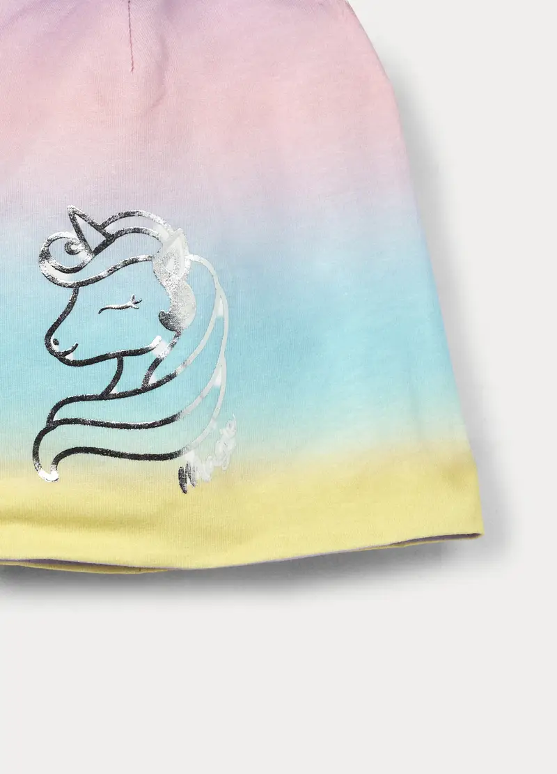 Berretto In French Terry Di Cotone Stretch, Bambina, Rosa chiaro miniatura 3