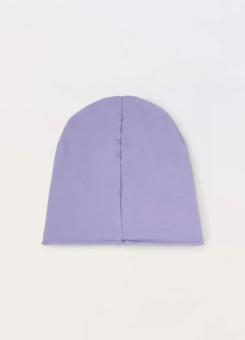 Berretto In French Terry Di Cotone Stretch, Bambina, Viola lilla miniatura 2