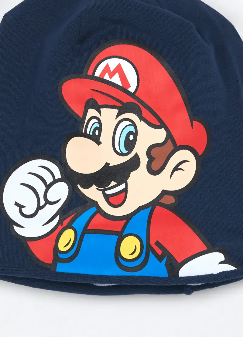 Berretto In French Terry Di Cotone Stretch Bambino, Blu scuro miniatura 3