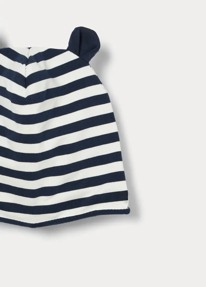 Berretto In French Terry Di Cotone Stretch Neonato, Blu navy miniatura 3