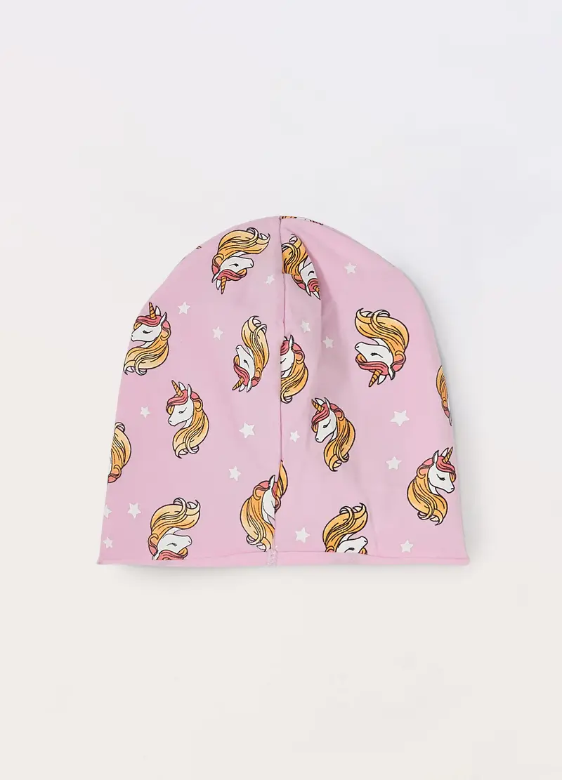 Berretto In Jersey Di Cotone Stretch, Bambina, Rosa chiaro miniatura 2