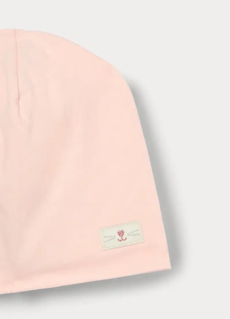 Berretto In Jersey Di Cotone Stretch Neonata, Rosa chiaro miniatura 3