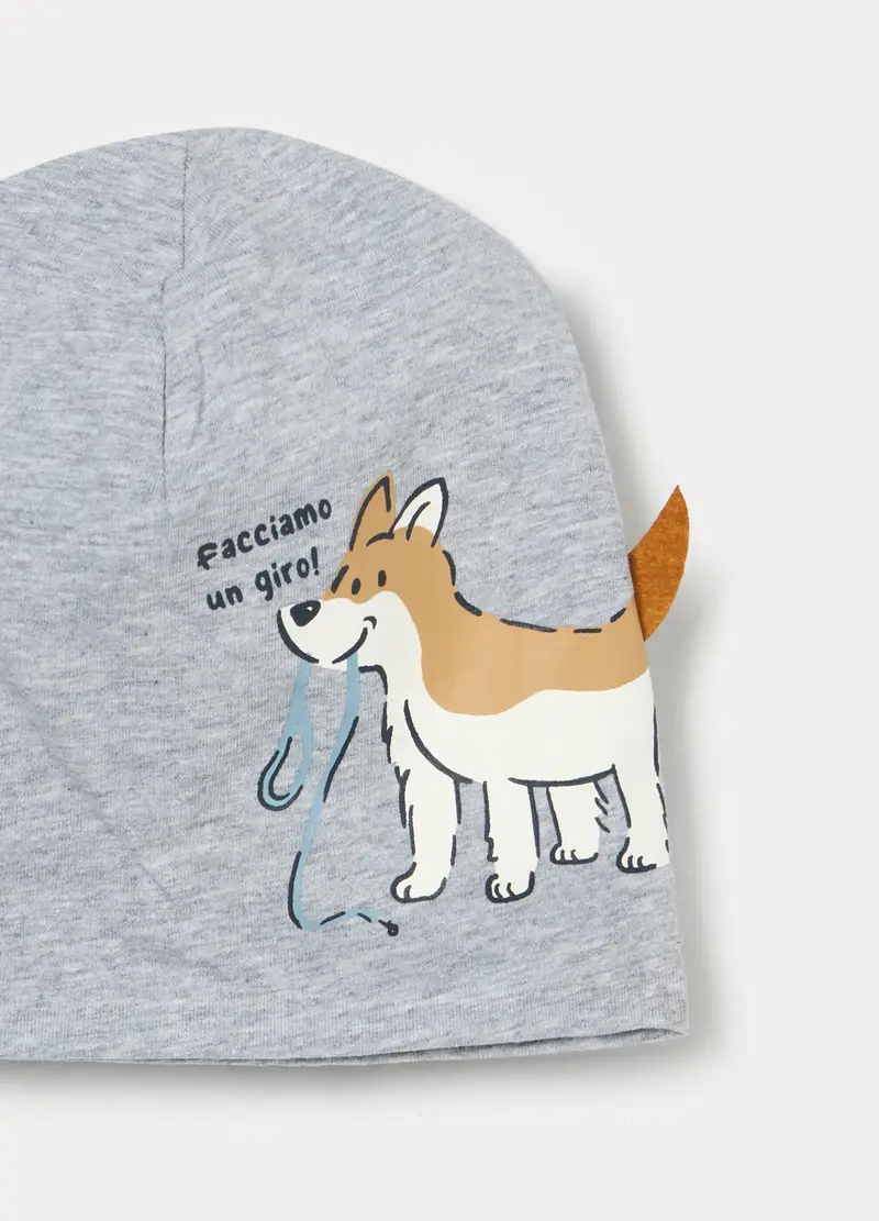 Berretto In Jersey Di Cotone Stretch Neonato, Grigio chiaro miniatura 3