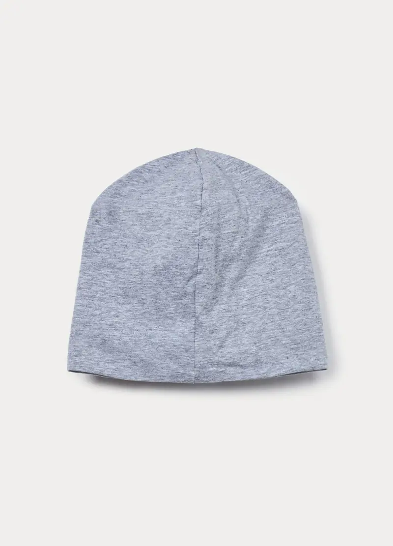 Berretto In Jersey Di Puro Cotone Bambino, Grigio chiaro melange miniatura 2