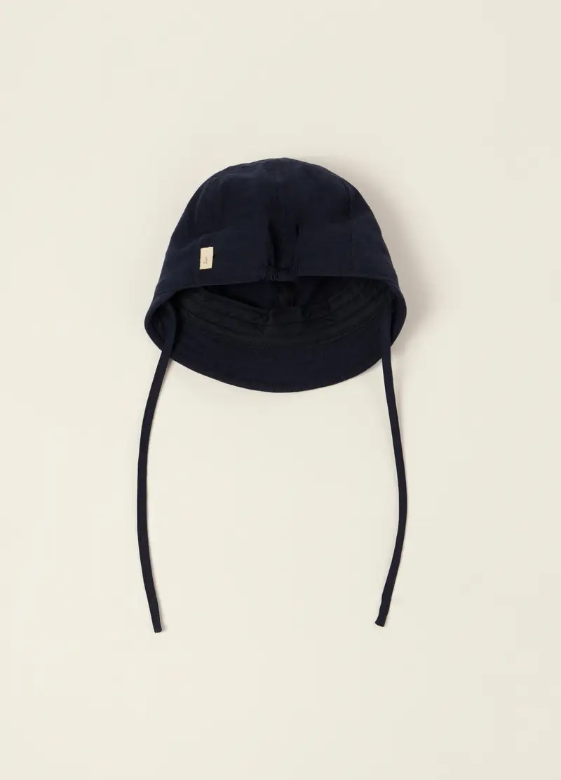 Berretto In Jersey Di Puro Cotone Iana Neonato, Blu scuro, U miniatura 2