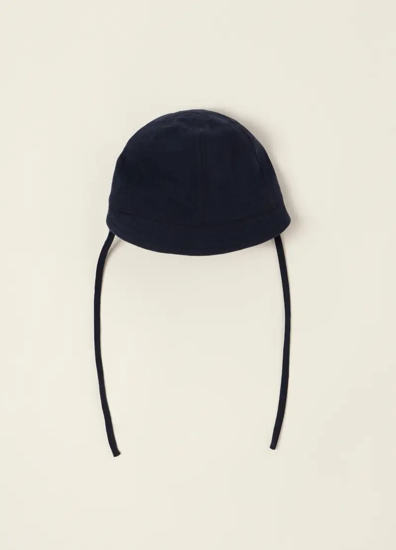 Berretto In Jersey Di Puro Cotone Iana Neonato, Blu scuro, U