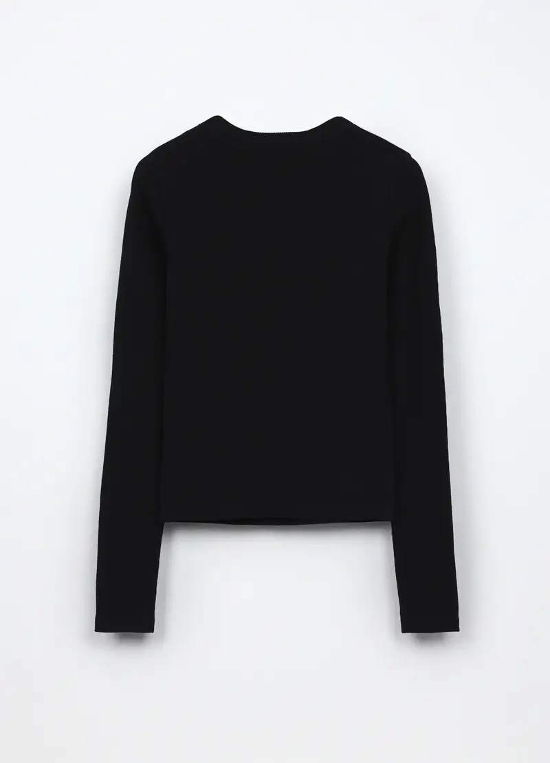 Berretto In Misto Cotone, Bambina, Nero miniatura 2