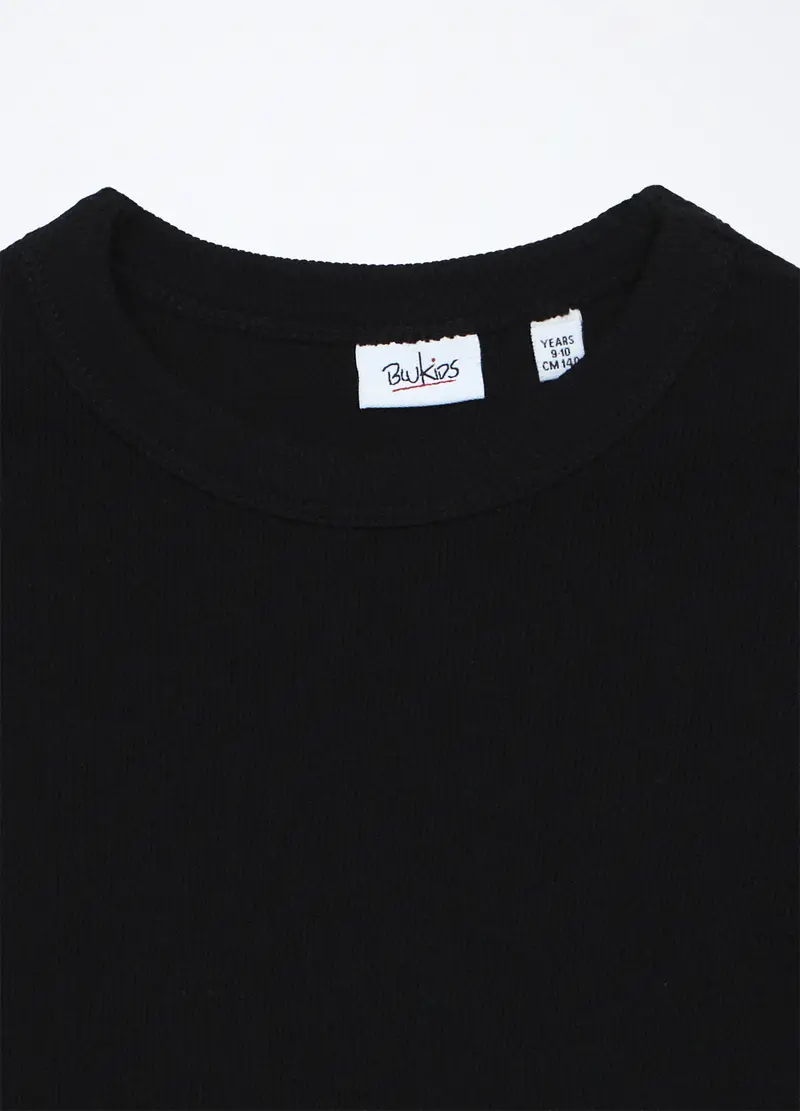 Berretto In Misto Cotone, Bambina, Nero miniatura 3