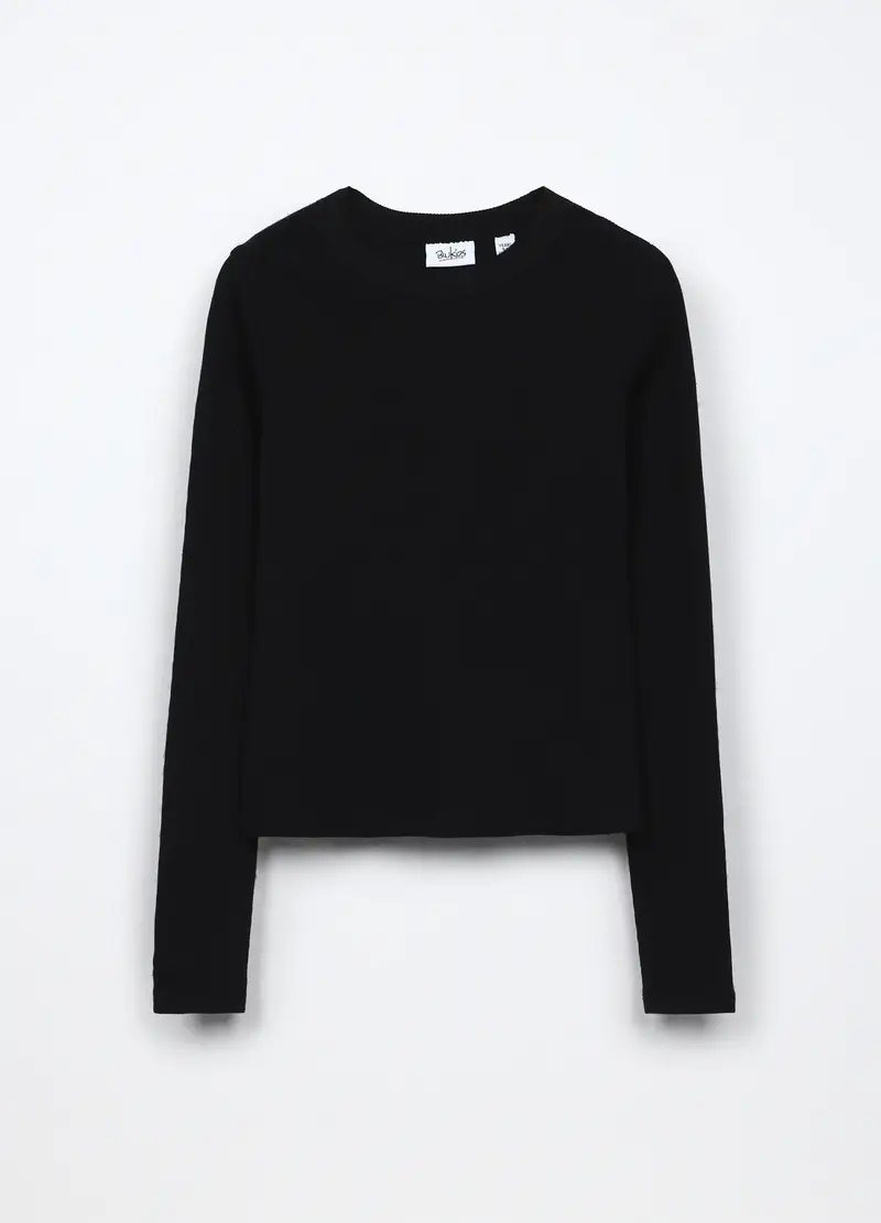 Berretto In Misto Cotone, Bambina, Nero