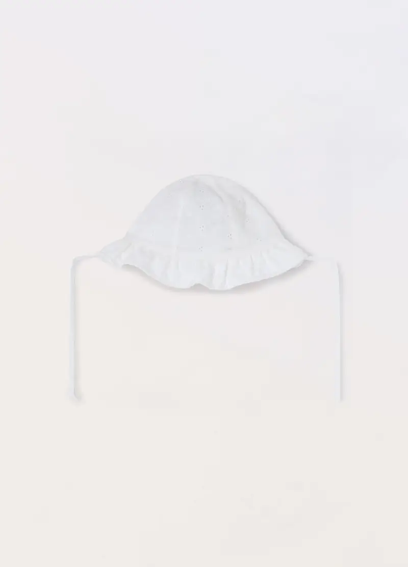 Blukids, Berretto In Sangallo Di Puro Cotone Neonata, Bambina, Bianco gesso, Taglia: 46-48