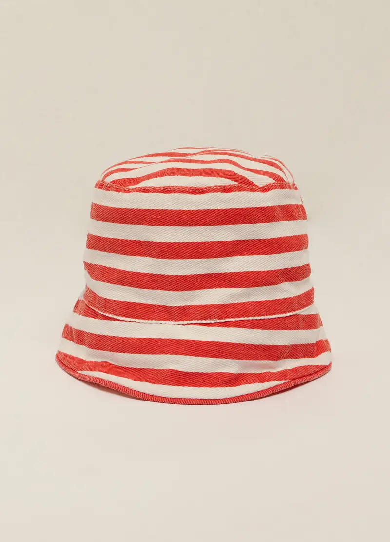 Berretto In Twill Di Puro Cotone Iana Neonato, Bianco/Rosso, U miniatura 2