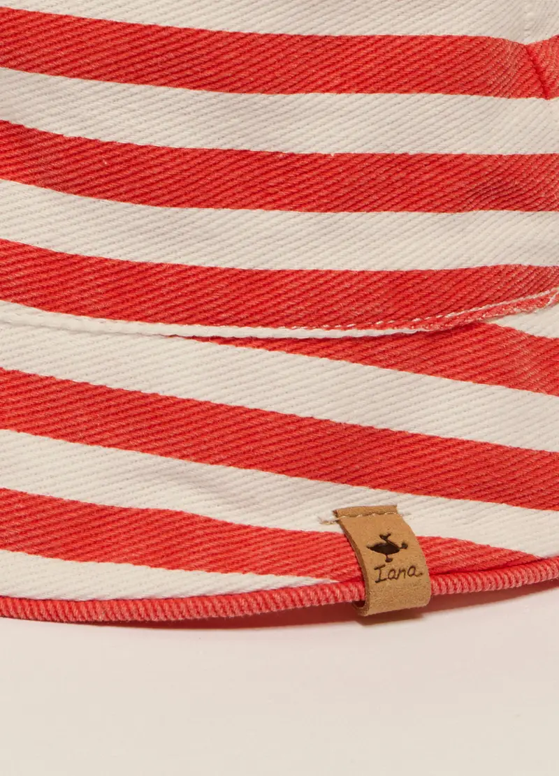 Berretto In Twill Di Puro Cotone Iana Neonato, Bianco/Rosso, U miniatura 3