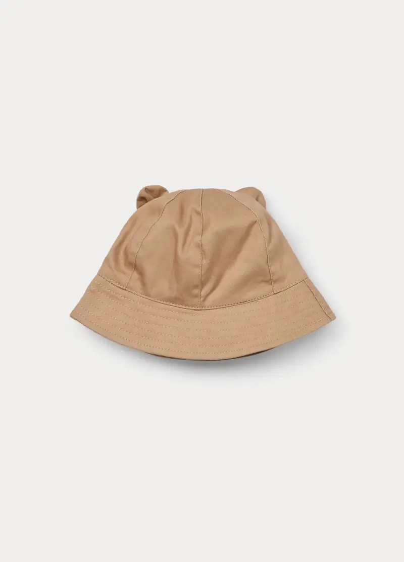 Berretto In Twill Di Puro Cotone Neonato, Bambino, Beige scuro miniatura 2