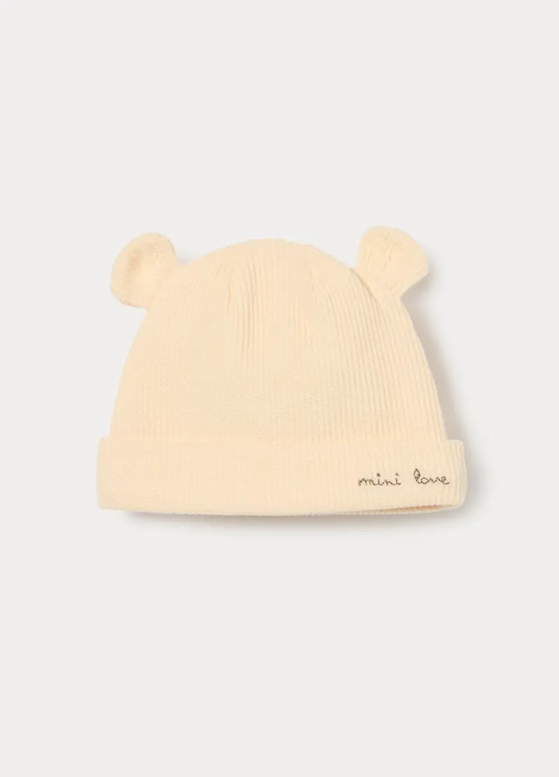 Berretto Misto Cotone Stretch, Unisex, Beige chiaro, U