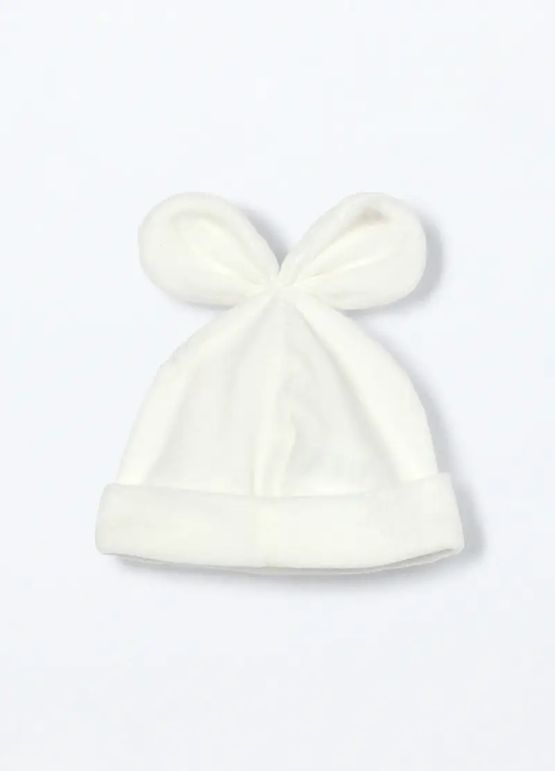 Berretto Misto Cotone Velour, Neonata, Bianco panna, .U