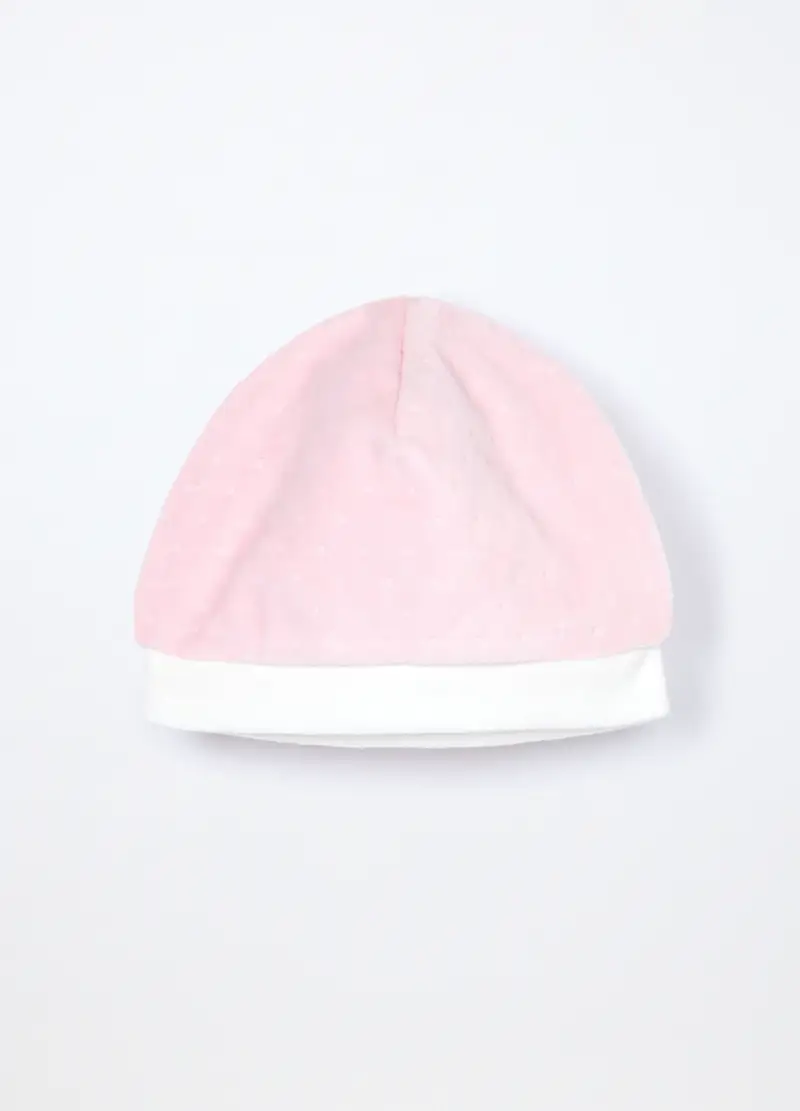 Berretto Misto Cotone Velour, Neonata, Rosa pastello, .U miniatura 2