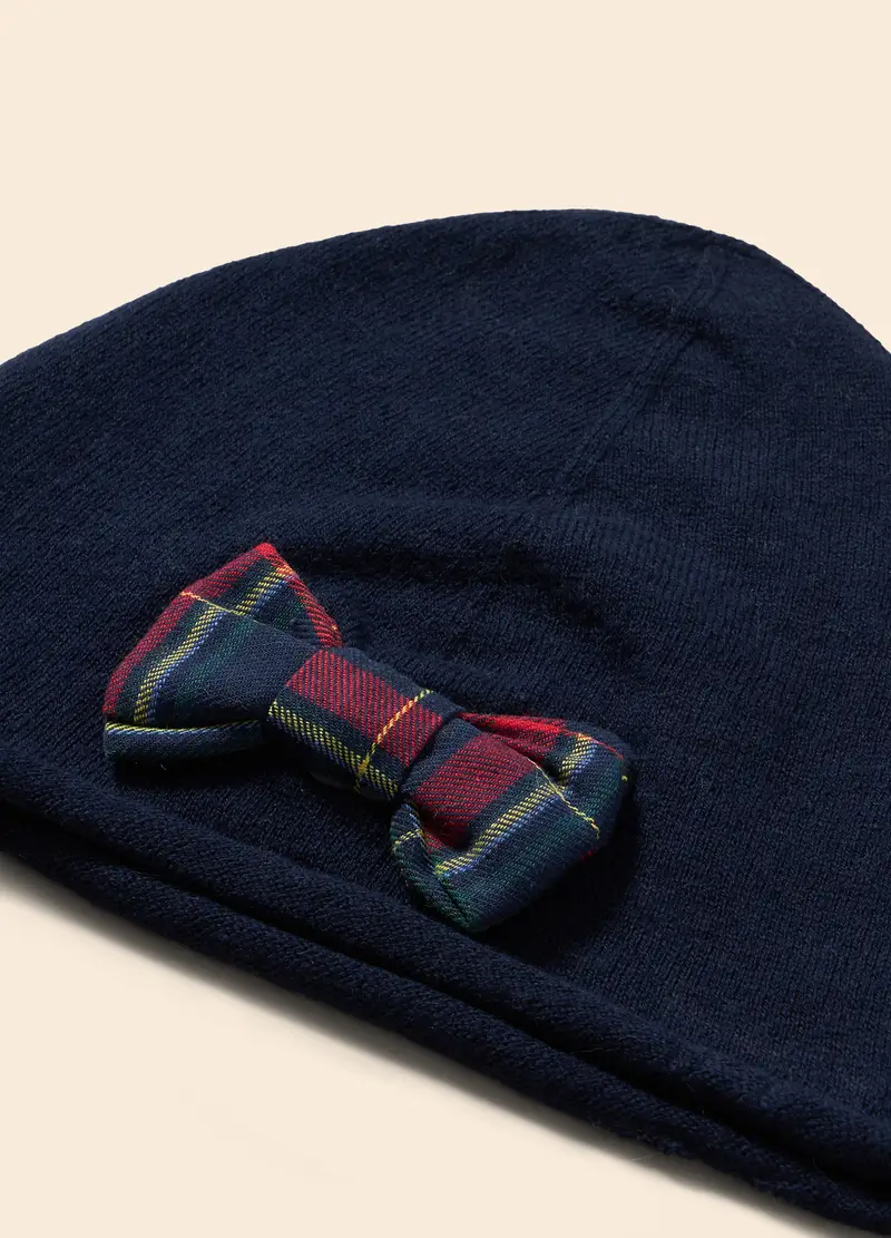 Berretto Misto Lana Iana Bambina, Blu scuro miniatura 2