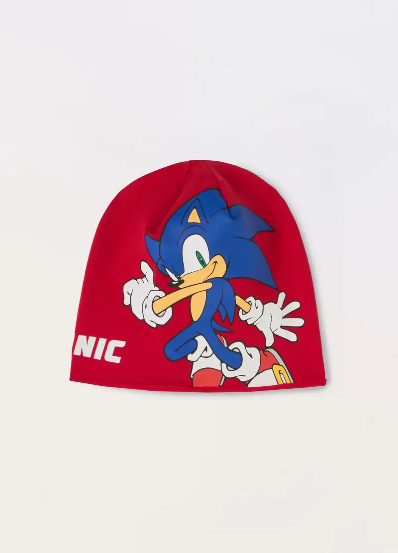 Blukids, Berretto Sonic In Cotone Stretch, Bambino, Rosso aragosta, Taglia: 50-52