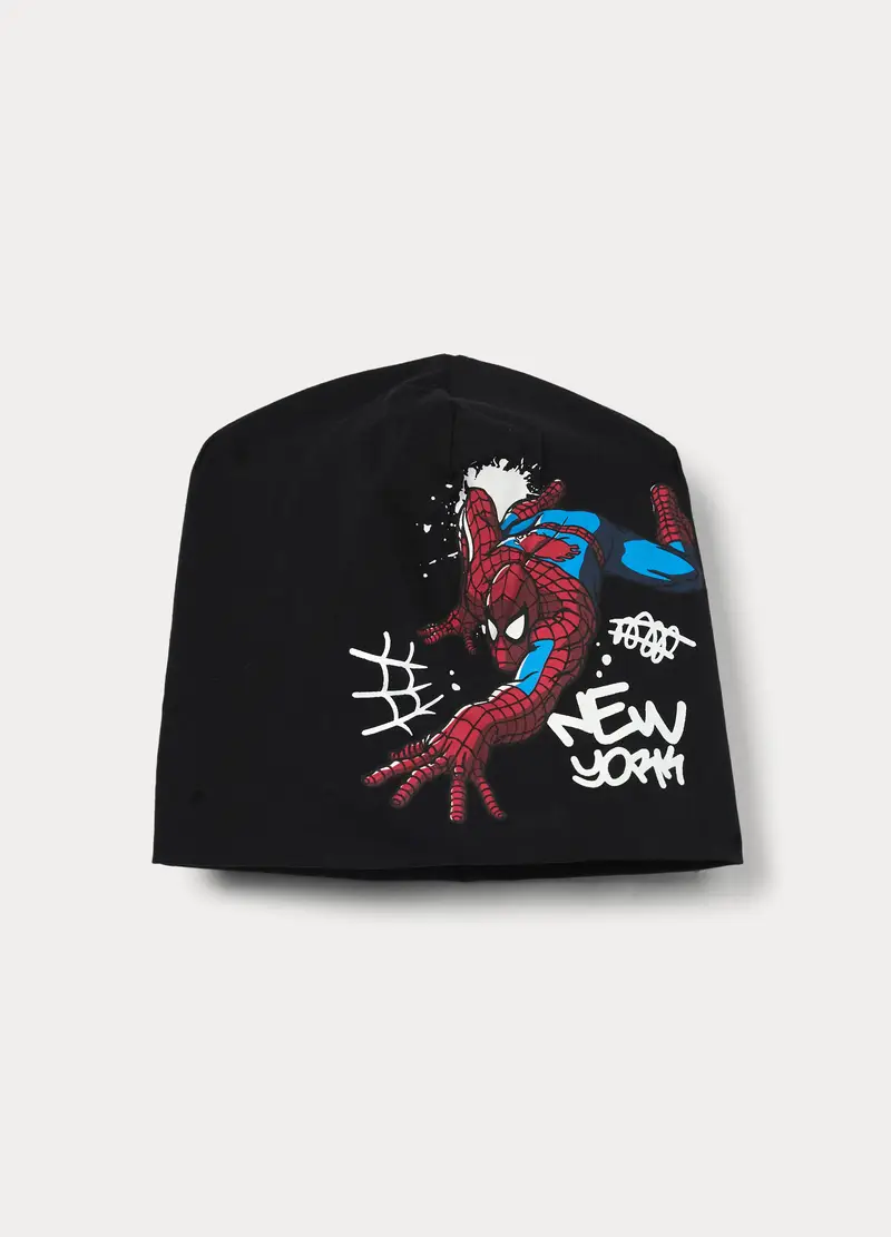 Berretto Spider-man In French Terry Stretch, Bambino, Nero