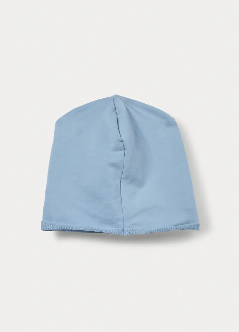 Berretto Stitch In French Terry Di Cotone Stretch, Bambina, Blu chiaro miniatura 2