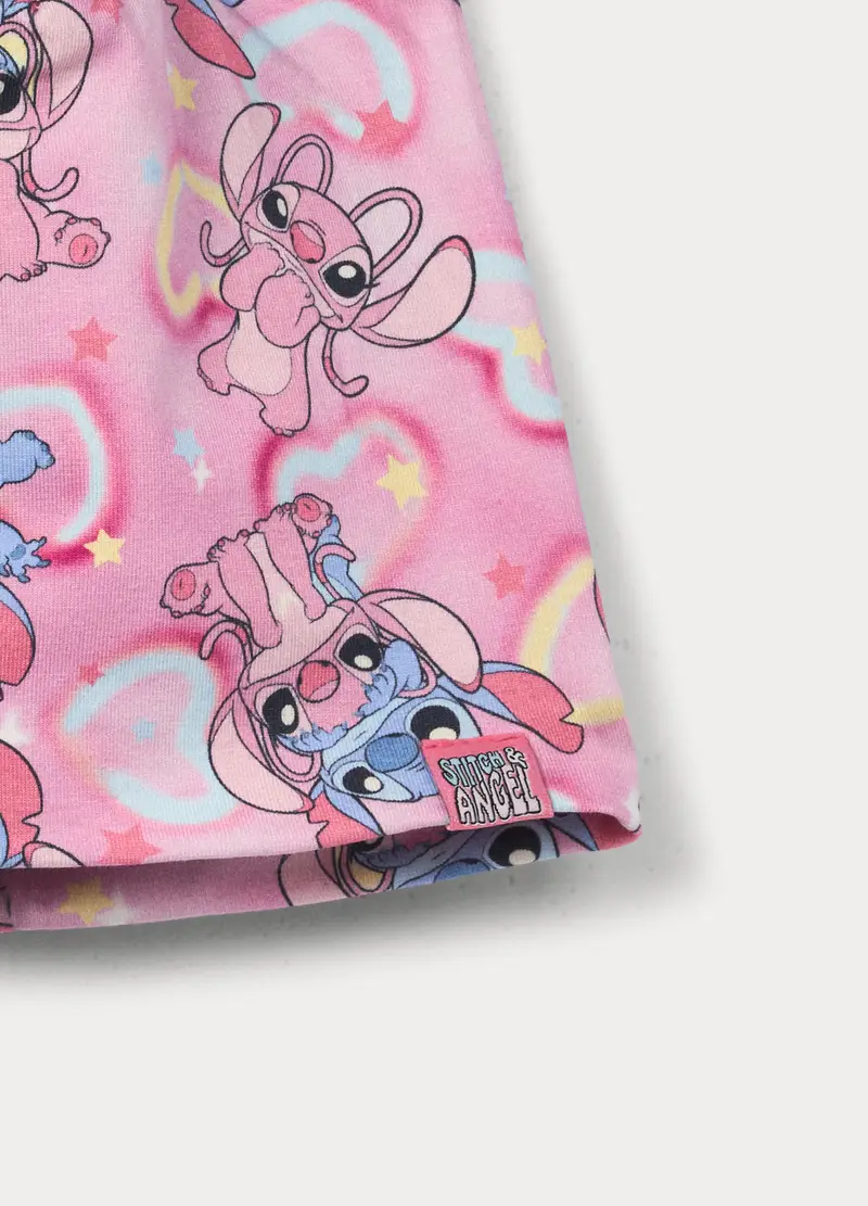 Berretto Stitch In Jersey Di Cotone Stretch, Bambina, Rosa pastello miniatura 3