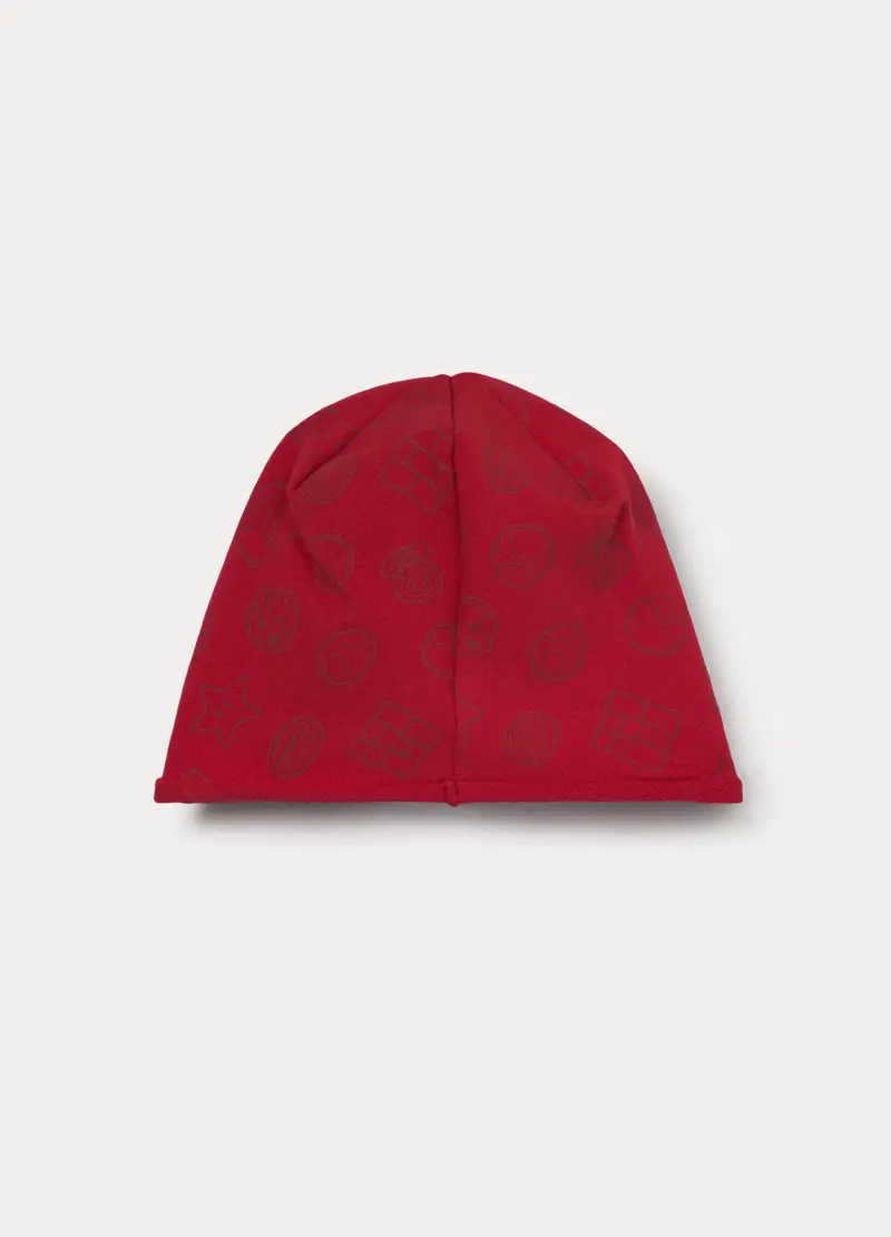 Berretto Super Mario In French Terry Stretch, Bambino, Rosso miniatura 2