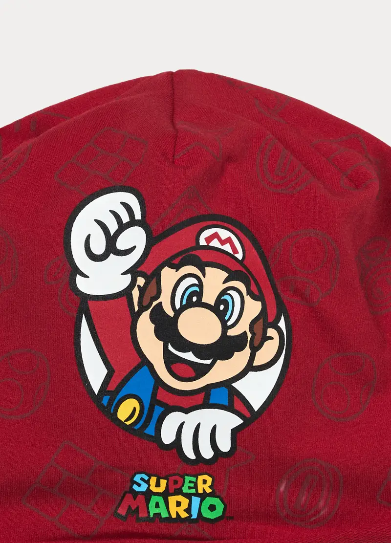 Berretto Super Mario In French Terry Stretch, Bambino, Rosso miniatura 3