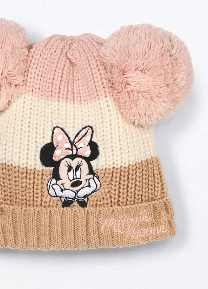 Berretto Tricot A Righe Neonata, Rosa pastello miniatura 3