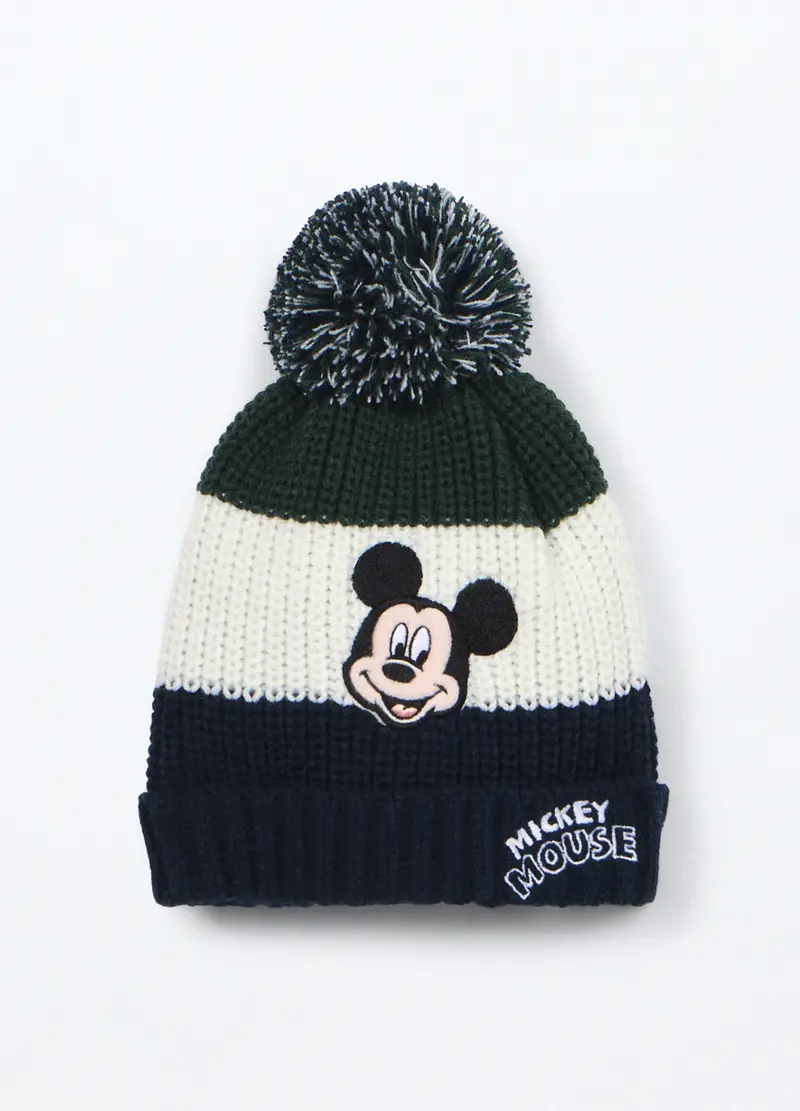 Berretto Tricot A Righe Neonato, Blu scuro