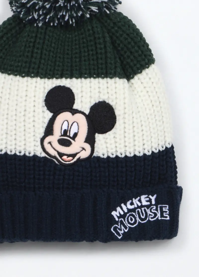 Berretto Tricot A Righe Neonato, Blu scuro miniatura 3