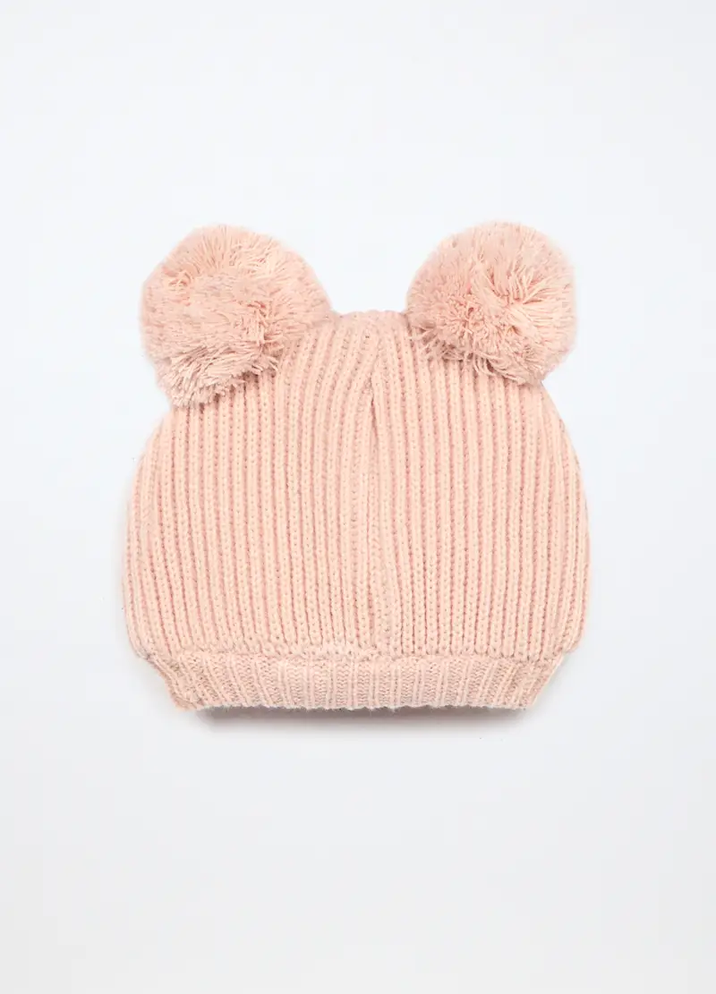 Berretto Tricot Con Applicazioni Neonata, Rosa chiaro miniatura 2