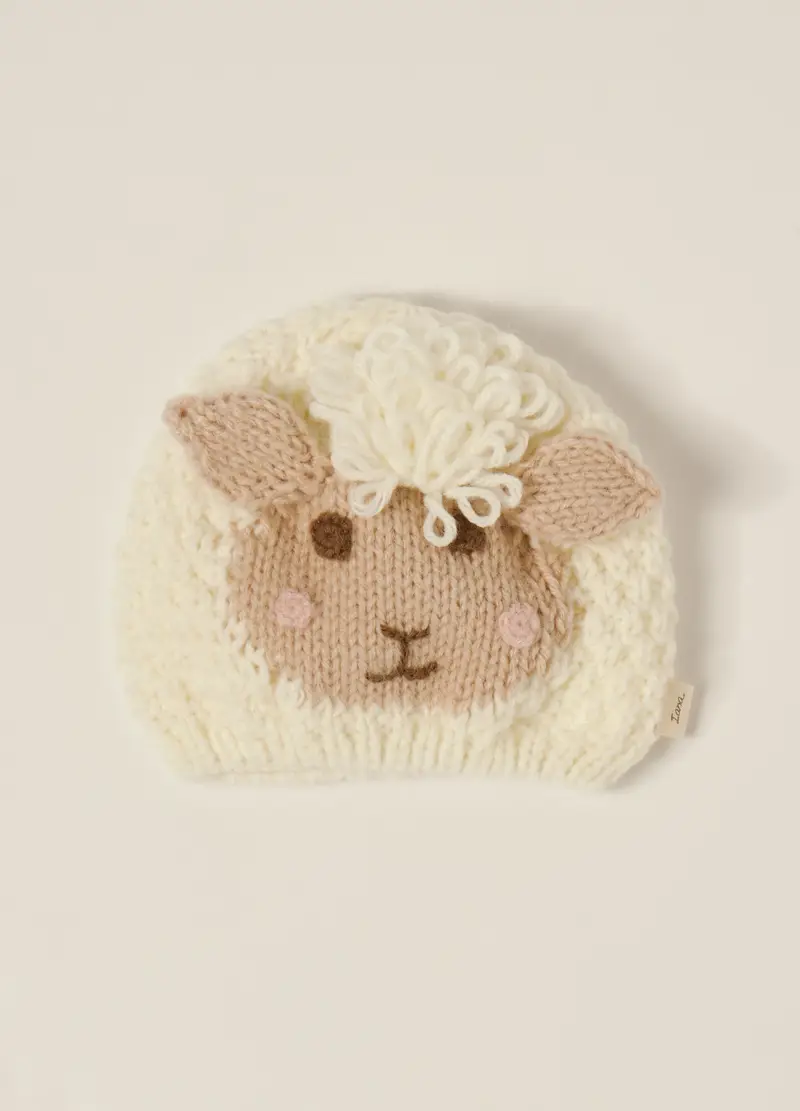 Berretto Tricot Iana Neonata, Neonato, Bianco panna, .U