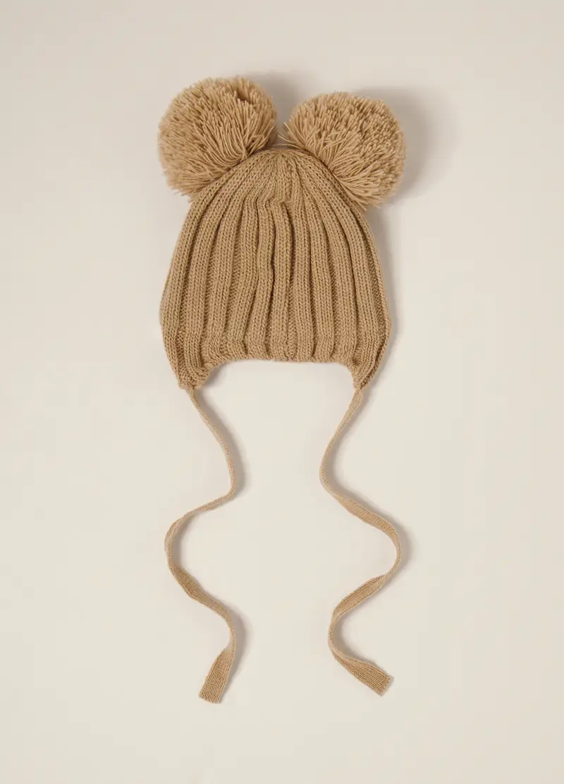 Berretto Tricot Iana Neonato, Beige chiaro, .U miniatura 2