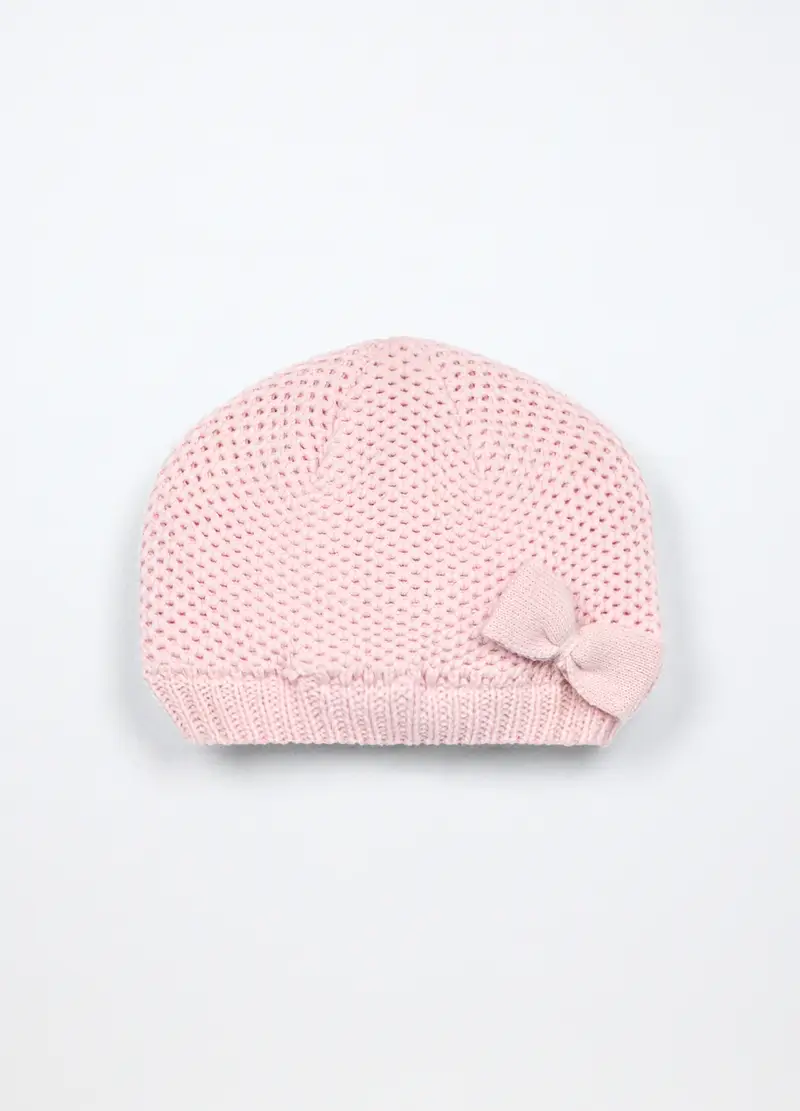 Blukids, Berretto Tricot In Puro Cotone Neonata, Rosa chiaro, Taglia: T.U.